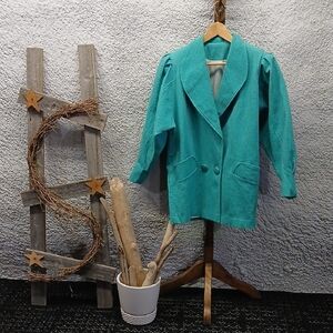 Vintage Teal Women's Suit Jacket
